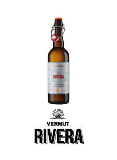 Vermut Rivera Botella y Logo