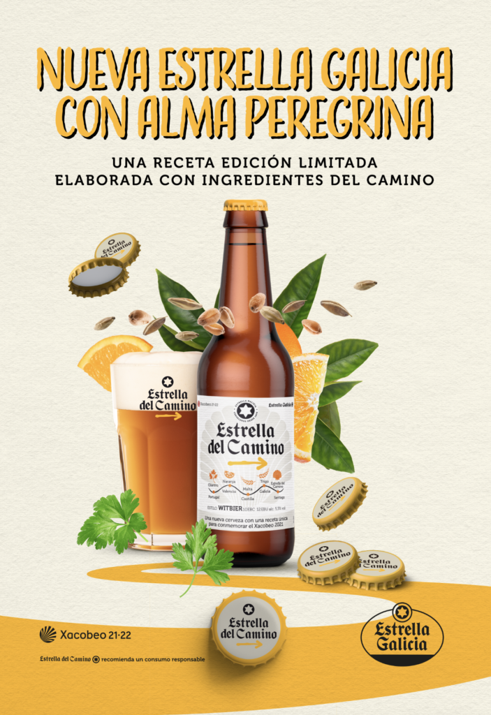 Grafica Lanzamiento Estrella del Camino una Cerveza Edicion Limitada Homenaje al Xacobeo 2021 2022
