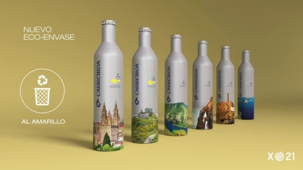 ecoenvases de cabreiroa con fondo amarillo