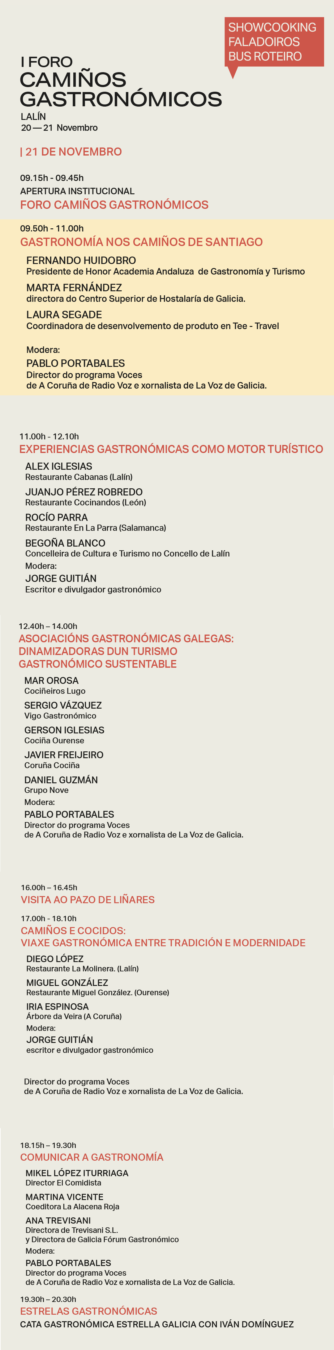 Programacion I Foro Caminos Gastronomicos
