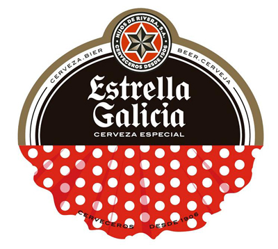 Etiqueta frontal Estrella Galicia Ferias